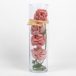 Cylinder Glass Vase:Roses&Carnation