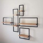 Metal  - wood shelves