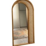 Bamboo standing mirror